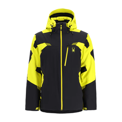 Pánská lyžařská bunda SPYDER LEADER - M, black/citrus